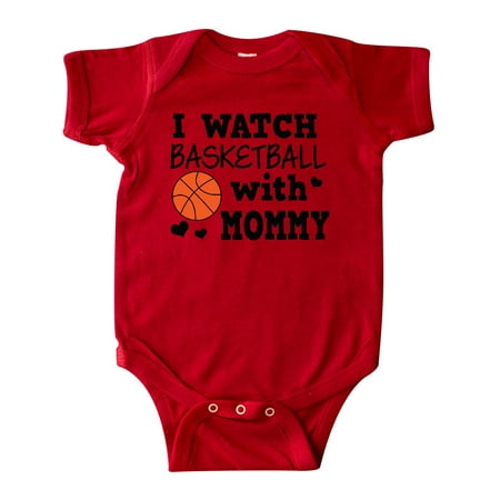 Inktastic I Watch Basketball with Mommy Gift Baby Boy Bodysuit