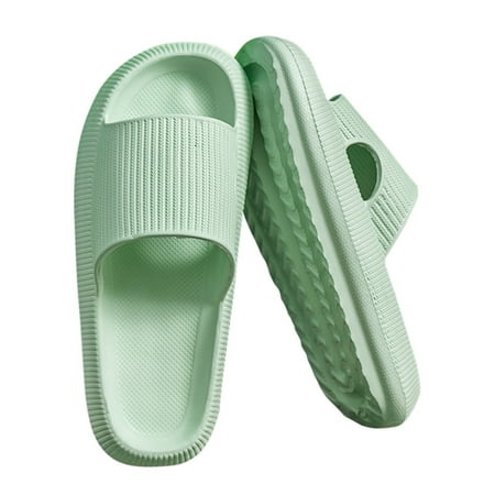 EDFRWWS Cool Slippers Anti-Slip Home Couples Slippers Elastic for Walking (Green 44-45)