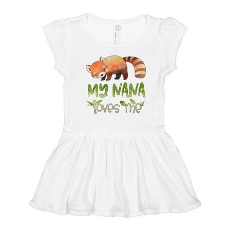 Inktastic My Nana Loves Me Cute Red Panda Gift Toddler Girl Dress