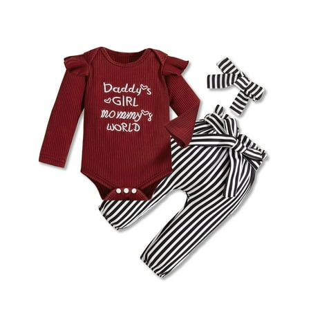 Dooleck Daddys Girl Baby Clothes Infant Outfit Ribbed Bodysuit Stripe Halen Pant Set
Dooleck Daddys Girl Baby Clothes Infant Outfit Ribbed Bodysuit Stripe Halen Pant Set