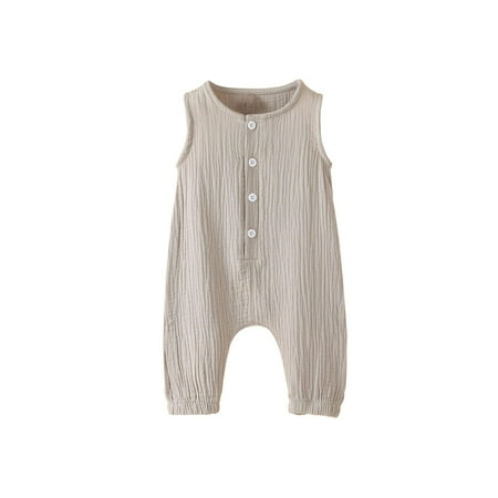 SuoKom Baby Boys Girls Bodysuit Infants Pure Cotton Coverall Newborn Romper Onepiece Cotton Linen Sleeveless Jumpsuit Baby Clothes Essentials (0-24 Months)
SuoKom Baby Boys Girls Bodysuit Infants Pure Cotton Coverall Newborn Romper Onepiece Cotton Linen Sleeveless Jumpsuit Baby Clothes Essentials (0-24 Months)