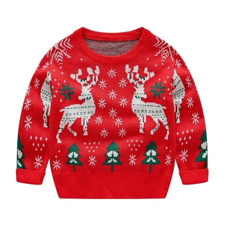 Fantadool Fall Winter Baby Boys Girls Christmas Outifts Elk Xmas Tree Pattern Sweater Long Sleeve Crew Neck Pullover Chidren Kids Clothes
Fantadool Fall Winter Baby Boys Girls Christmas Outifts Elk Xmas Tree Pattern Sweater Long Sleeve Crew Neck Pullover Chidren Kids Clothes