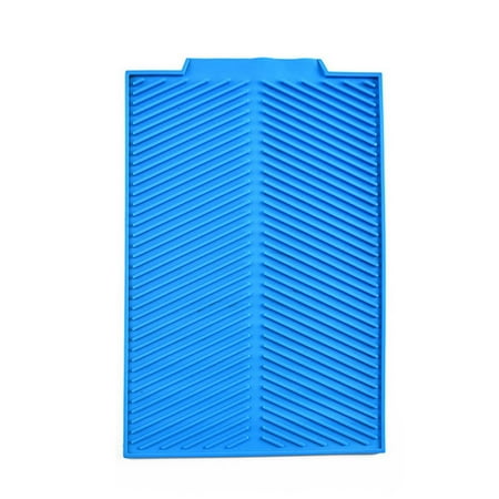 Non-slip Silicone Insulation Pad Drying Mat Kitchen Dish Plate Drain Tray (Sky-blue)