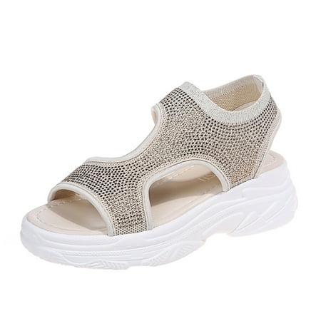 PEASKJP Sandals for Women Casual Summer Women s Wedge Sandals Ankle Strap Open Toe Summer Sandal Beach Bohemia Comfortable Platform Outdoor Flats Shoes (Beige 39)
PEASKJP Sandals for Women Casual Summer Women s Wedge Sandals Ankle Strap Open Toe Summer Sandal Beach Bohemia Comfortable Platform Outdoor Flats Shoes (Beige 39)