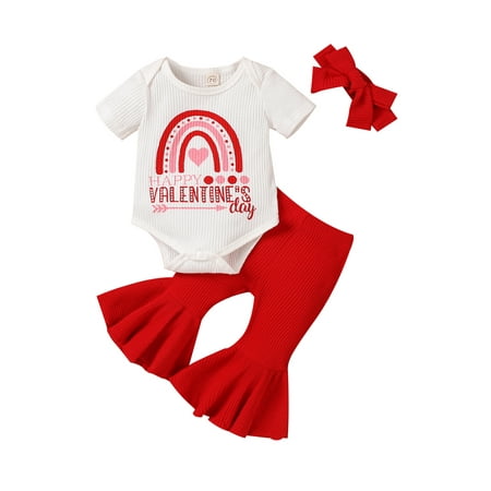 Ma&Baby Newborn Baby Girls Valentine s Day Outfit Sets Short Sleeve Heart Arrow Print Romper + Flared Pants + Headband 3Pcs Set
Ma&Baby Newborn Baby Girls Valentine s Day Outfit Sets Short Sleeve Heart Arrow Print Romper + Flared Pants + Headband 3Pcs Set
