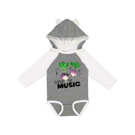 Inktastic Turnip the Music Partying Vegetables Gift Baby Boy or Baby Girl Long Sleeve Bodysuit