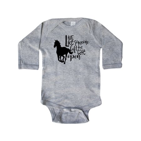 Inktastic Live Like Someone Left the Gate Open Horse Silhouette Gift Baby Boy or Baby Girl Long Sleeve Bodysuit
Inktastic Live Like Someone Left the Gate Open Horse Silhouette Gift Baby Boy or Baby Girl Long Sleeve Bodysuit