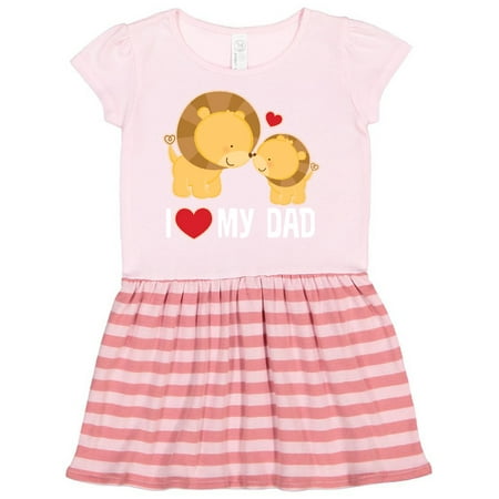 Inktastic Fathers Day I Love My Dad Boys Lion Gift Toddler Girl Dress