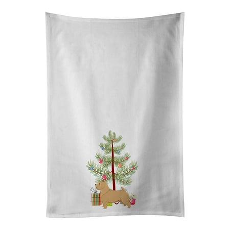 Norwich Terrier Christmas Tree White Kitchen Towel Set of 2 19 in x 28 in