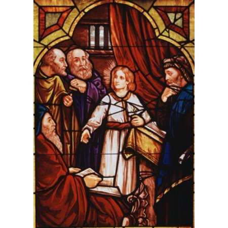 Jesus Among The Doctors Stained Glass Poster Print