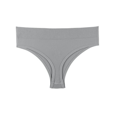 Frontwalk Women Thongs Seamless Panties Solid Color Underwear Summer Sexy Bikini Briefs Mid Waist Lingerie Gray M: 90-125 Catties
Frontwalk Women Thongs Seamless Panties Solid Color Underwear Summer Sexy Bikini Briefs Mid Waist Lingerie Gray M: 90-125 Catties