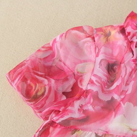 B91xZ Girls Spring Dress Toddler Girls Dress Summer Short Sleeve Fashion Floral Prints Small Fresh Style Dress Princess Dress Hot Pink Size 5-6 Years
B91xZ Girls Spring Dress Toddler Girls Dress Summer Short Sleeve Fashion Floral Prints Small Fresh Style Dress Princess Dress Hot Pink Size 5-6 Years