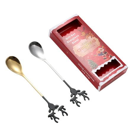 ELENXS 2pcs/set Deer Head Shape Stainless Steel Stirring Spoon Christmas Elk Coffee Dessert Spoon 
ELENXS 2pcs/set Deer Head Shape Stainless Steel Stirring Spoon Christmas Elk Coffee Dessert Spoon