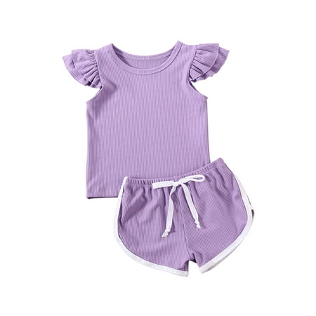 Canrulo 2PCS Toddler Kids Baby Girls Clothes T-shirt Tops Pants Shorts Summer Outfits Purple 12-18 Months
Canrulo 2PCS Toddler Kids Baby Girls Clothes T-shirt Tops Pants Shorts Summer Outfits Purple 12-18 Months