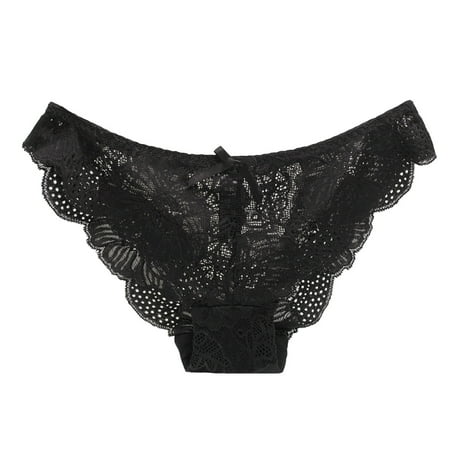 sebulube Women S Panties for Women Women s Low Waist Comfortable Hollow Lace Ruffle Bow Underwear