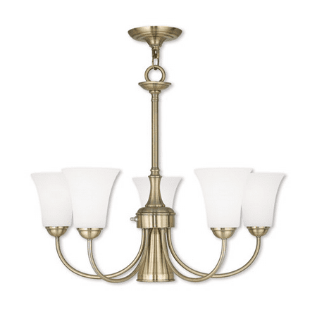 Chandeliers 5 Light With Satin Opal White Antique Brass size 26 in 500 Watts - World of Crystal
Chandeliers 5 Light With Satin Opal White Antique Brass size 26 in 500 Watts - World of Crystal