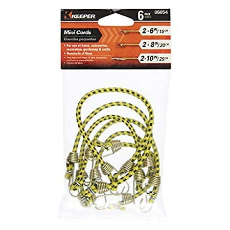 Keeper - Mini Bungee Cords in Multiple Sizes 6 Pack - 6 8 and 10â€