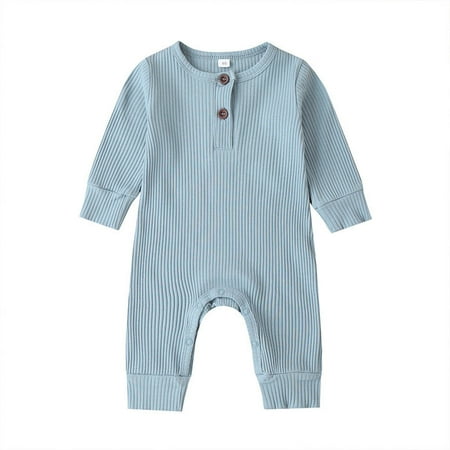 DNDKILG Baby Toddler Button Long Sleeve Romper for Girls Boy Clothes Jumpsuit Light blue 0-24M 70
DNDKILG Baby Toddler Button Long Sleeve Romper for Girls Boy Clothes Jumpsuit Light blue 0-24M 70