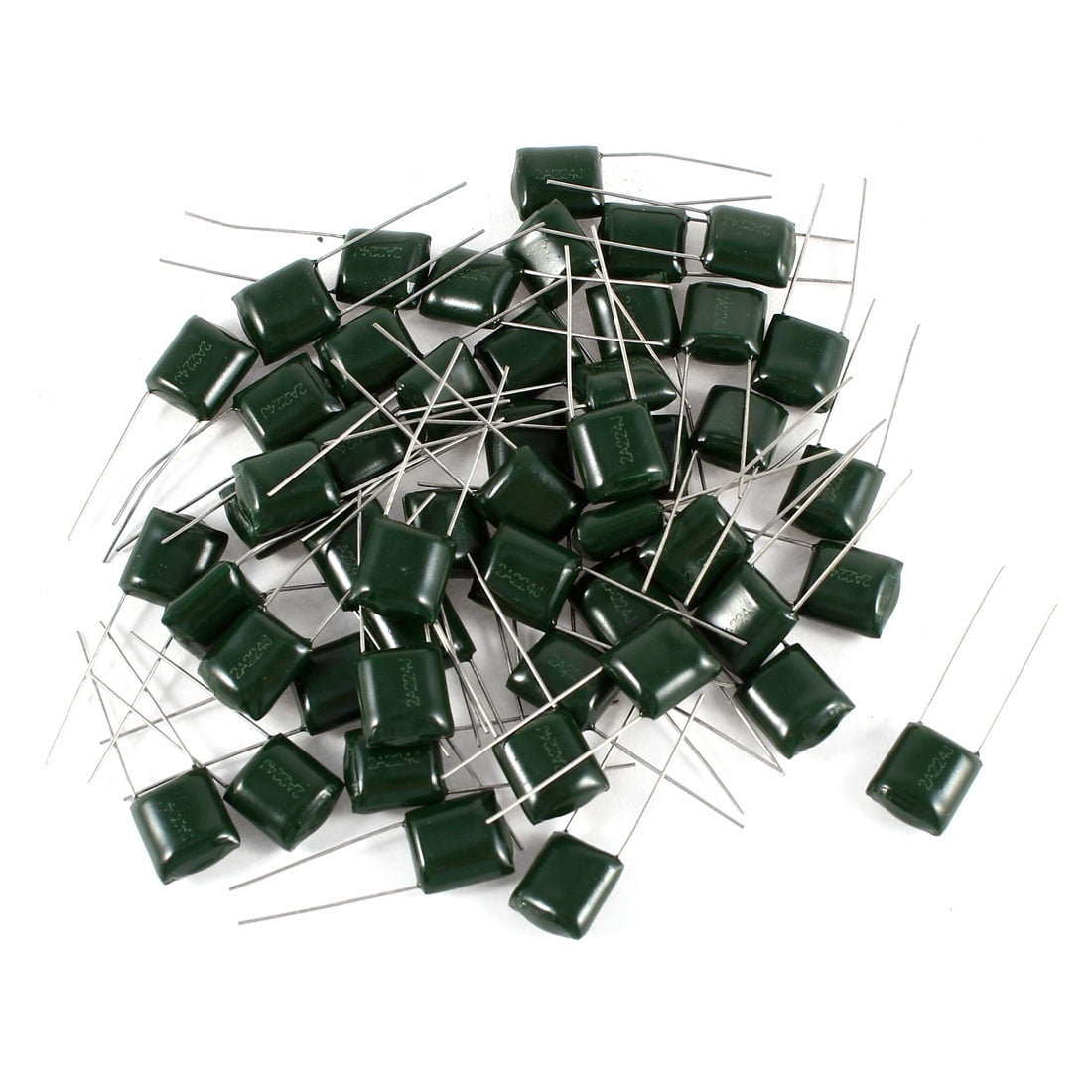 50 Pcs Radial Leads Polyester Film Cap Capacitors Green 2A224J 100V