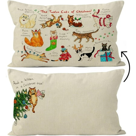 Funny Christmas Cat Drawing Linen Throw Pillow Cover 16x16 Christmas Cat Lover Gifts for Home Living Room Bedroom Decor
Funny Christmas Cat Drawing Linen Throw Pillow Cover 16x16 Christmas Cat Lover Gifts for Home Living Room Bedroom Decor