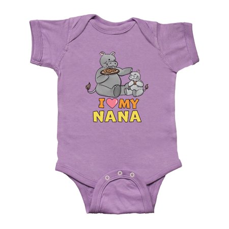 Inktastic I Love My Nana Hippos Gift Baby Boy or Baby Girl Bodysuit