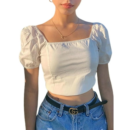 wybzd Women s Solid Color Square Neck Puff Sleeve Wrap Bustier Open Back Blouses Crop Tops S-L
wybzd Women s Solid Color Square Neck Puff Sleeve Wrap Bustier Open Back Blouses Crop Tops S-L
