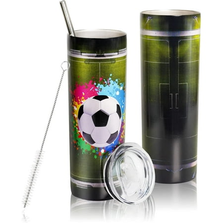20 Oz Soccer Print Skinny Insulated Stainless Steel Tumblers With Straw & Lid Metal Double Wall Vacuum Travel Coffee Mug Gift For Soccer Fans
20 Oz Soccer Print Skinny Insulated Stainless Steel Tumblers With Straw & Lid Metal Double Wall Vacuum Travel Coffee Mug Gift For Soccer Fans