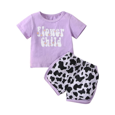 Suanret Infant Girl Short Pants Outfits Newborn Short Sleeve Letter Printed T-Shirt Pattern Printed Elastic Waist Shorts Set Purple 6-9 Months
Suanret Infant Girl Short Pants Outfits Newborn Short Sleeve Letter Printed T-Shirt Pattern Printed Elastic Waist Shorts Set Purple 6-9 Months