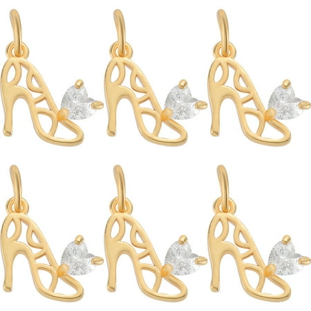 10Pcs Brass Micro Pave Cubic Zirconia Stilettos Charms with Jump Ring Long-Lasting Plated High-heeled Shoes Real 18K Gold Plated 11x12x3mm Hole: 3mm
10Pcs Brass Micro Pave Cubic Zirconia Stilettos Charms with Jump Ring Long-Lasting Plated High-heeled Shoes Real 18K Gold Plated 11x12x3mm Hole: 3mm