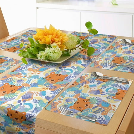 Cartoon Table Runner & Placemats Botanical Animal Print with Tigers and Leafy Branches Set for Dining Table Decor Placemat 4 pcs + Runner 14 x72 Dark Orange Multicolor by Ambesonne
Cartoon Table Runner & Placemats Botanical Animal Print with Tigers and Leafy Branches Set for Dining Table Decor Placemat 4 pcs + Runner 14 x72 Dark Orange Multicolor by Ambesonne