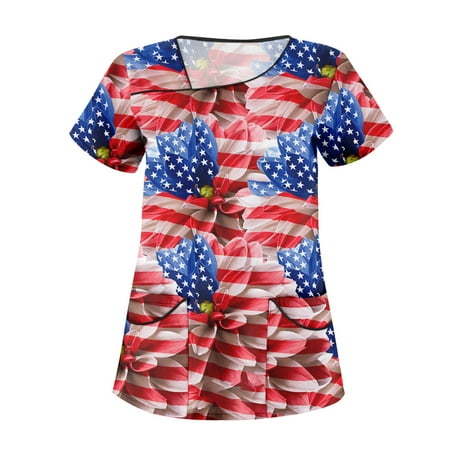 XHJUN Scrub Tops Women Stretchy Breathable Floral Pattern V-Neck T-Shirts Tee Scrubs Top with Pockets Blue M
XHJUN Scrub Tops Women Stretchy Breathable Floral Pattern V-Neck T-Shirts Tee Scrubs Top with Pockets Blue M