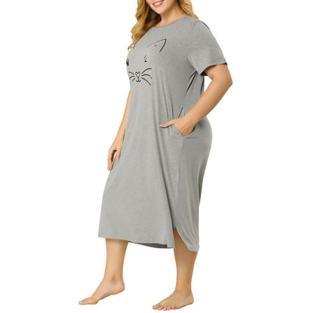 Agnes Orinda Juniors Plus Size Nightgown Cat Print with Pocket Sleep Dress Sleepwear
Agnes Orinda Juniors Plus Size Nightgown Cat Print with Pocket Sleep Dress Sleepwear