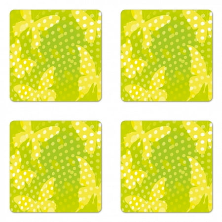 Digital Coaster Set of 4 Modern Design with Butterfly Shapes and Polka Dots Nature Print Square Hardboard Gloss Coasters Standard Size Pale Green Yellow by Ambesonne
Digital Coaster Set of 4 Modern Design with Butterfly Shapes and Polka Dots Nature Print Square Hardboard Gloss Coasters Standard Size Pale Green Yellow by Ambesonne