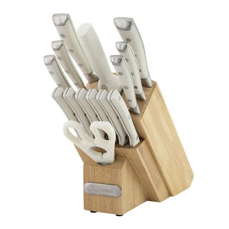 blank Forged Triple Riveted Knife Block Set 15-piece in White