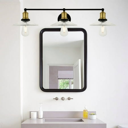 YANSUN 3-Light Retro Vanity Light with Clear Glass Bowl Shade Light Luxury Style Wall Light for Mirror Bathroom Bedroom Hallway Black and Gold Finish
YANSUN 3-Light Retro Vanity Light with Clear Glass Bowl Shade Light Luxury Style Wall Light for Mirror Bathroom Bedroom Hallway Black and Gold Finish