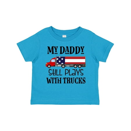 Inktastic Daddy Plays with Trucks Gift Toddler Boy or Toddler Girl T-Shirt