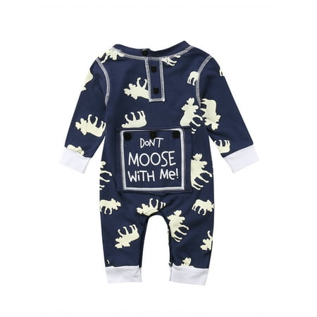 Newborn Baby Girls Boys Don t Moose with Me Letter Print Romper Jumpsuits One-Piece Outfits Navy
Newborn Baby Girls Boys Don t Moose with Me Letter Print Romper Jumpsuits One-Piece Outfits Navy