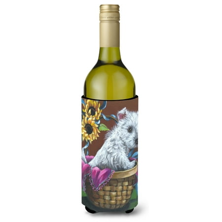 Westie Zoe and Sunflowers Wine Bottle Hugger