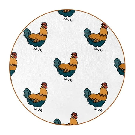 OWNTA Cute Rooster Pattern Premium Microfiber Leather Round Coasters (6PCS) - 11x11 cm/4.3x4.3 in - Durable & Stylish Cup Mat Set
OWNTA Cute Rooster Pattern Premium Microfiber Leather Round Coasters (6PCS) - 11x11 cm/4.3x4.3 in - Durable & Stylish Cup Mat Set