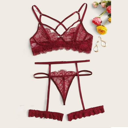 Coappsuiop Lingerie For Women Exquisite Mesh Lingerie Bra+Garter+Briefs Set Cut-Out Sleepwear Underwear Women
Coappsuiop Lingerie For Women Exquisite Mesh Lingerie Bra+Garter+Briefs Set Cut-Out Sleepwear Underwear Women