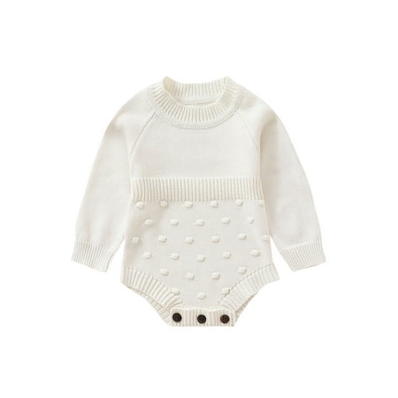 LSFYSZD Newborn Baby Knitted Romper Solid Color Dot Pattern Round Neck Long Sleeve Bodysuit Casual Simple Style Playsuit
LSFYSZD Newborn Baby Knitted Romper Solid Color Dot Pattern Round Neck Long Sleeve Bodysuit Casual Simple Style Playsuit
