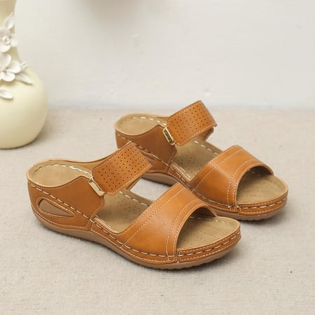KBODIU Women s Sandals Women Orthopedic Sandals with Arch Support Wedge High Heel Fish Mouth Stitched Sandals Summer Beach Sandals Wedge Shoes Brown 41
KBODIU Women s Sandals Women Orthopedic Sandals with Arch Support Wedge High Heel Fish Mouth Stitched Sandals Summer Beach Sandals Wedge Shoes Brown 41