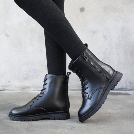 Girls‘ Fashionable Leather Zip Up Boots
