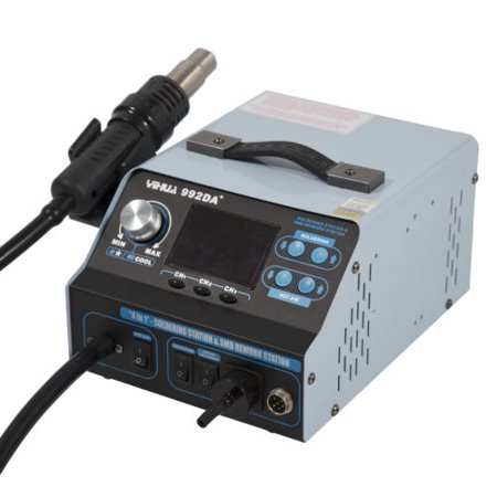 992DA+ Electric Iron Soldering Station SMD Welder Welding +5 x Nozzle ESD 110V
992DA+ Electric Iron Soldering Station SMD Welder Welding +5 x Nozzle ESD 110V