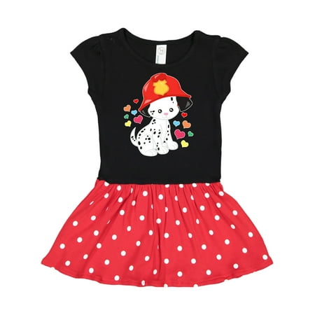 Inktastic Valentine s Day Firefighter Dalmation Gift Toddler Girl Dress