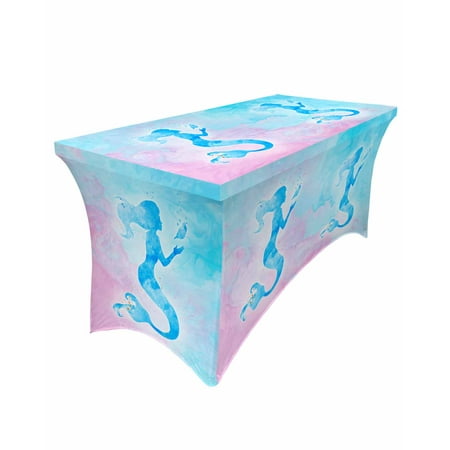 Table Cloths for 6 foot Rectangle Tables Mermaid Silhouette Dreamy Blue Watercolor Stretch Washable Fitted Tablecloth Protector Picnic Table Cover for Event Wedding Party Banquet
Table Cloths for 6 foot Rectangle Tables Mermaid Silhouette Dreamy Blue Watercolor Stretch Washable Fitted Tablecloth Protector Picnic Table Cover for Event Wedding Party Banquet