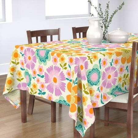 Cotton Sateen Tablecloth 70 Square - Retro Daisy Floral Candy Colors Pink Vintage Flowers Orange Print Custom Table Linens by Spoonflower
Cotton Sateen Tablecloth 70 Square - Retro Daisy Floral Candy Colors Pink Vintage Flowers Orange Print Custom Table Linens by Spoonflower