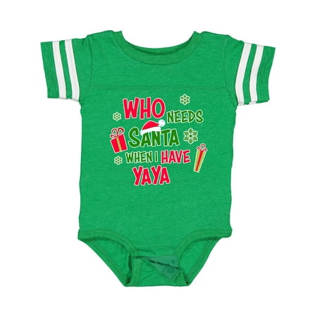 Inktastic Who Needs Santa When I Have Yaya Boys or Girls Baby Bodysuit
Inktastic Who Needs Santa When I Have Yaya Boys or Girls Baby Bodysuit
