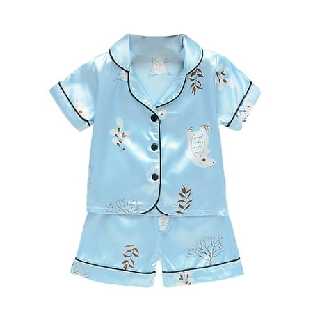 Yubatuo Baby Pyjamas Boys Girls Two Piece Satin Sleepwear Summer Short Sleeve+Shorts Blue XL
Yubatuo Baby Pyjamas Boys Girls Two Piece Satin Sleepwear Summer Short Sleeve+Shorts Blue XL