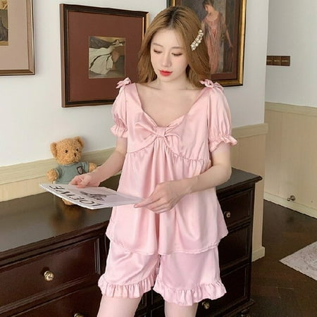 CoCopeaunt Pajama Sets Sexy Deep V-neck Ruffle Short Sleeve Women Summer Floral Printed Thin Ice Silk Trendy Womens 2pcs Pyjamas Elegant
CoCopeaunt Pajama Sets Sexy Deep V-neck Ruffle Short Sleeve Women Summer Floral Printed Thin Ice Silk Trendy Womens 2pcs Pyjamas Elegant